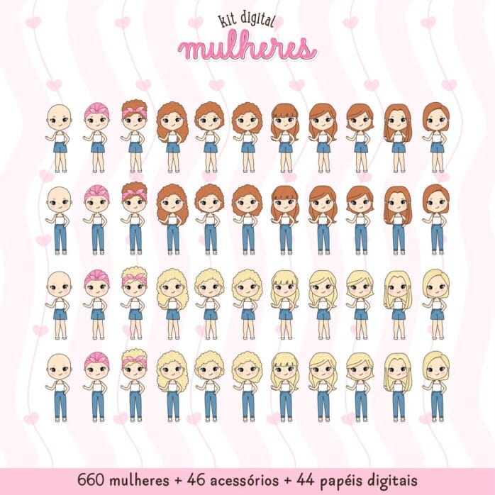 Kit Diversidade Feminina: 660 Mulheres + Acessórios