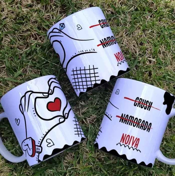 Kit DIY de Caneca para Noivos - Baixe e Personalize