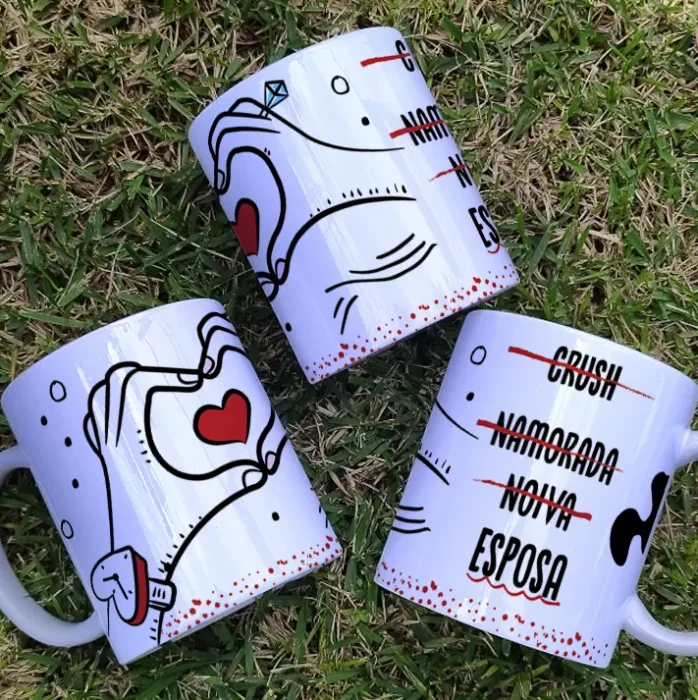 Kit DIY de Caneca para Noivos - Baixe e Personalize
