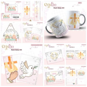 Kit Encadernação Baby Cristão Menina