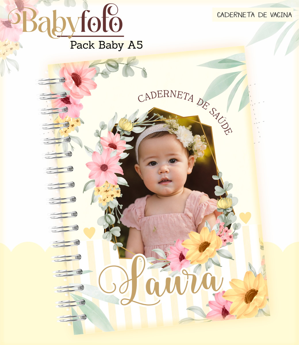 Kit Encadernação Baby Menina Digital para Scrapbooking 4 Kit Encadernação Baby Menina Digital para Scrapbooking - Imagem 4
