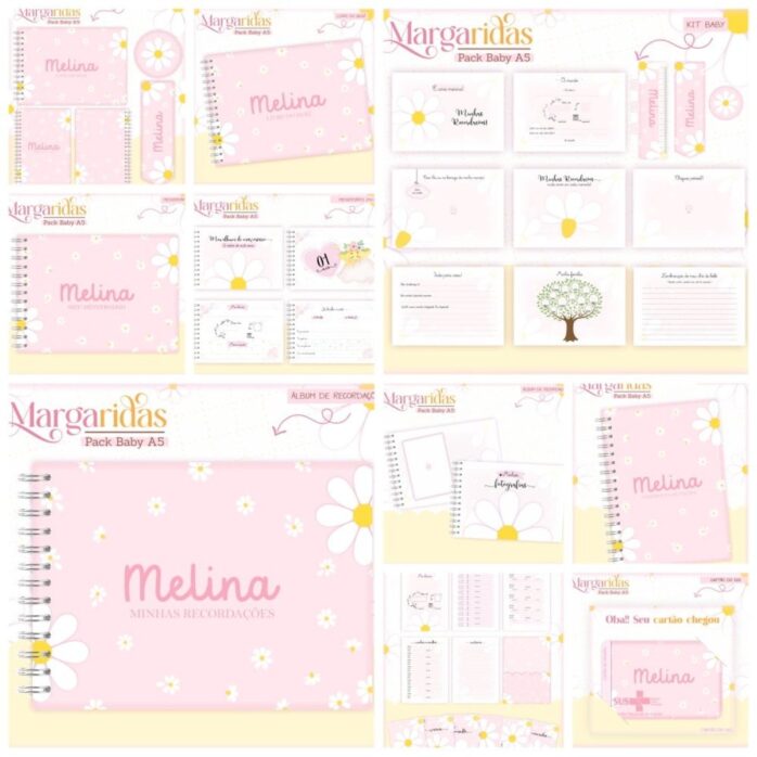 Kit Encadernação Baby Margaridas