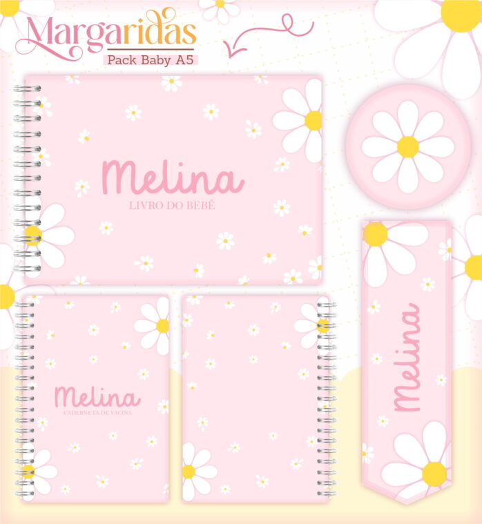 Kit Encadernação Baby Margaridas