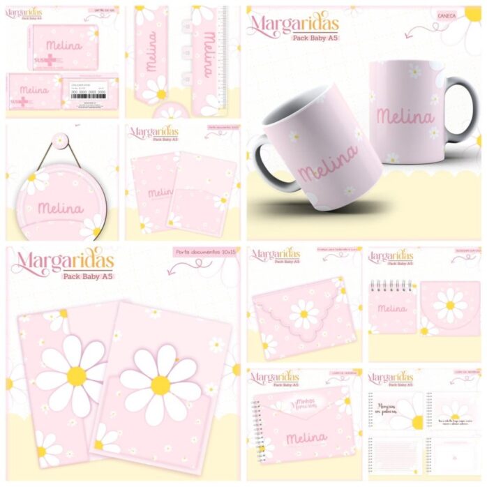 Kit Encadernação Baby Margaridas