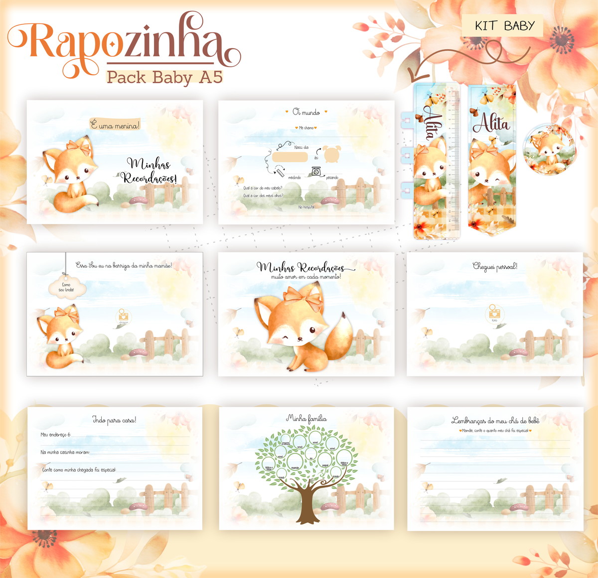 Kit Digital de Encadernação Baby Raposinha 3 Kit Digital de Encadernação Baby Raposinha - Imagem 3