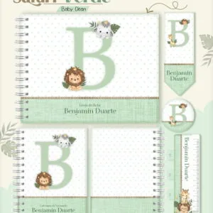 Kit Encadernação Baby Safari Verde Inicial
