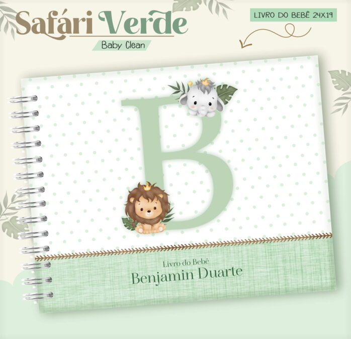 Kit Encadernação Baby Safari Verde Inicial