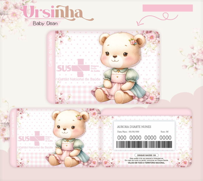 Kit Encadernação Baby Ursinha Rosa Inicial