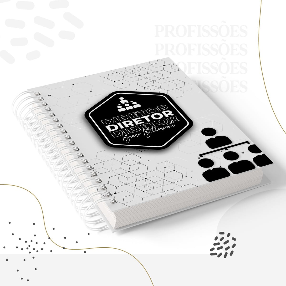 Kit Encadernação Diretor Masculino Digital para Presentes 1 Kit Encadernação Diretor Masculino Digital para Presentes