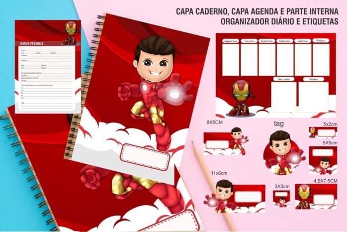 Kit Encadernação Homem de Ferro