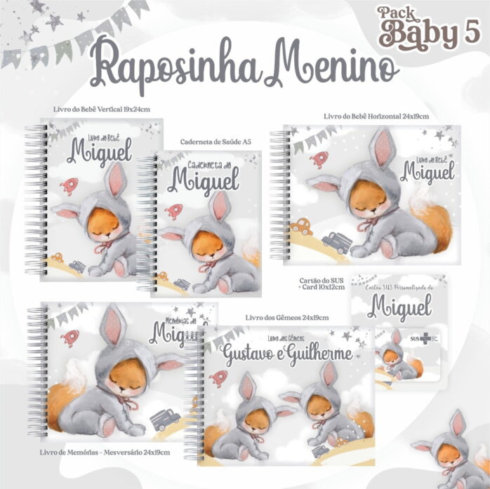 Kit Encadernação Raposinha Masculino