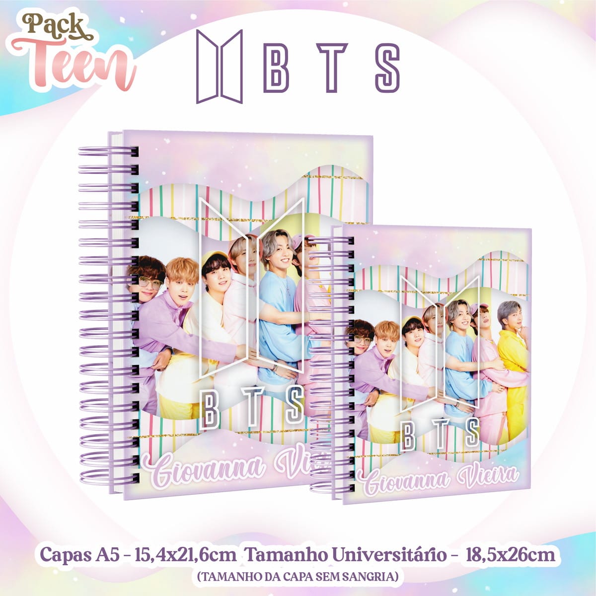 Kit Encadernação Teen BTS Arquivo Digital Completo 1 Kit Encadernação Teen BTS Arquivo Digital Completo