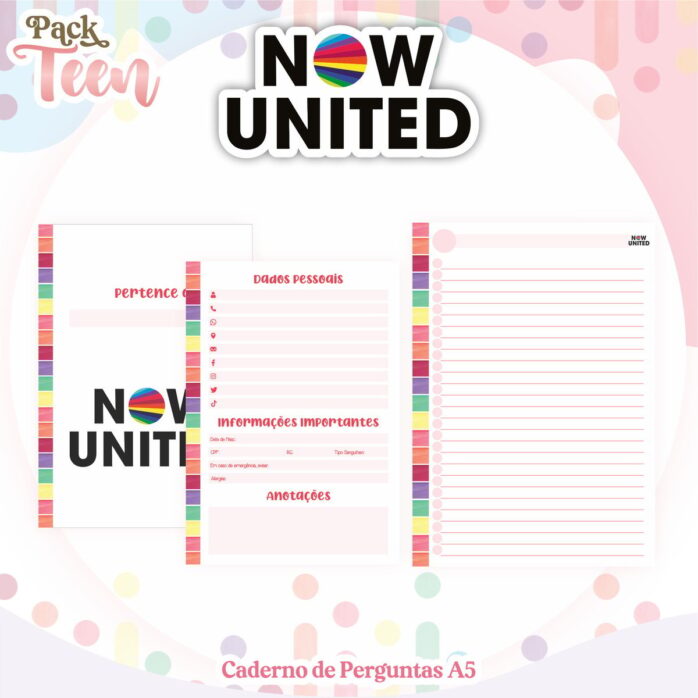 Kit Encadernação Teen Now United