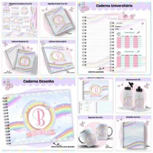 Kit Escolar Arco Íris 8 Kit Escolar Arco Íris