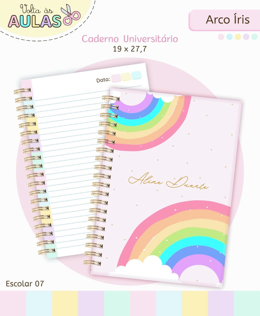 Kit Escolar Arco Íris Digital para Personalizar 2 Kit Escolar Arco Íris Digital para Personalizar - Imagem 2