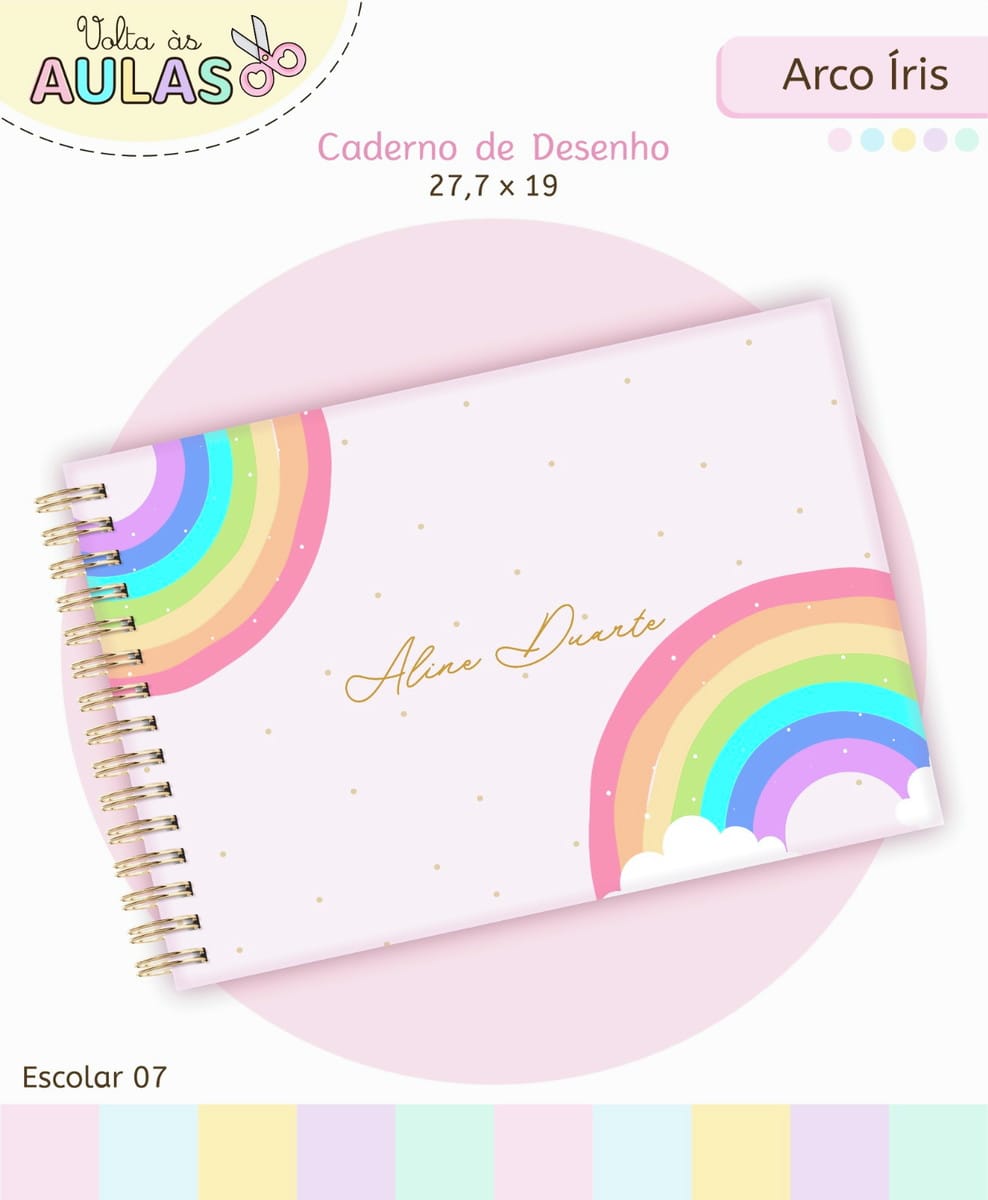 Kit Escolar Arco Íris Digital para Personalizar 3 Kit Escolar Arco Íris Digital para Personalizar - Imagem 3
