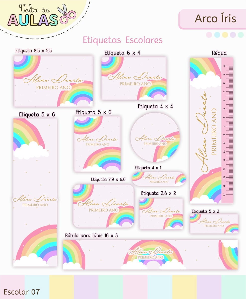 Kit Escolar Arco Íris Digital para Personalizar 4 Kit Escolar Arco Íris Digital para Personalizar - Imagem 4