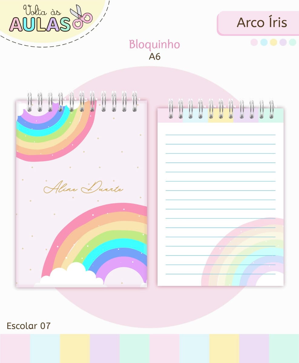 Kit Escolar Arco Íris Digital para Personalizar 5 Kit Escolar Arco Íris Digital para Personalizar - Imagem 5