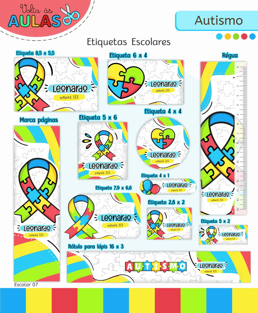 Kit Escolar Autismo Digital com Artes para Imprimir 3 Kit Escolar Autismo Digital com Artes para Imprimir - Imagem 3
