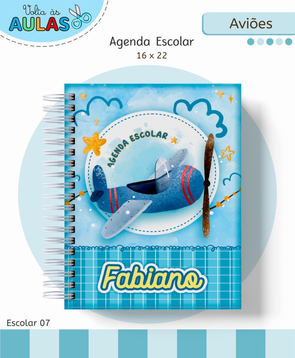 Kit Escolar Aviões para Sublimação e Encadernação 2 Kit Escolar Aviões para Sublimação e Encadernação - Imagem 2