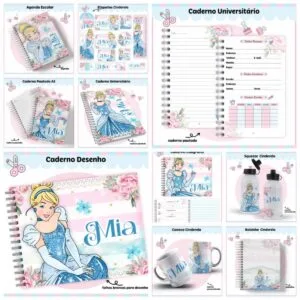 Kit Escolar Cinderela 18 Kit Escolar Cinderela