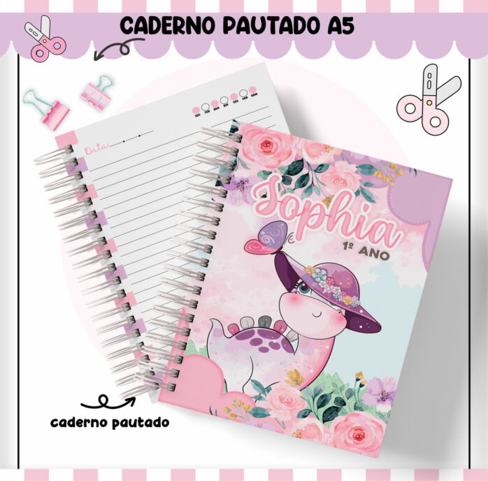 Kit Escolar Dino Menina