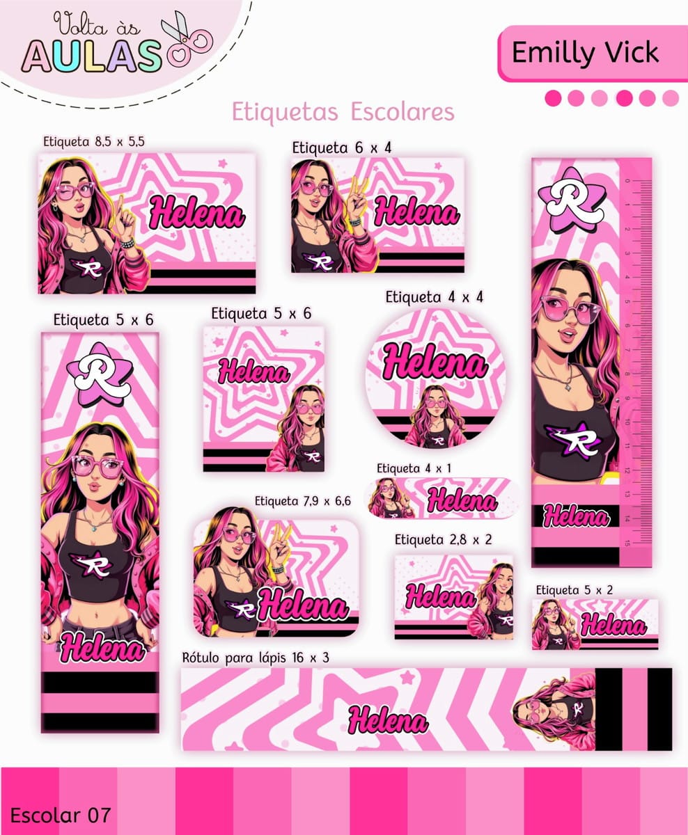 Kit Escolar Emilly Vick Digital para Sublimação 3 Kit Escolar Emilly Vick Digital para Sublimação - Imagem 3