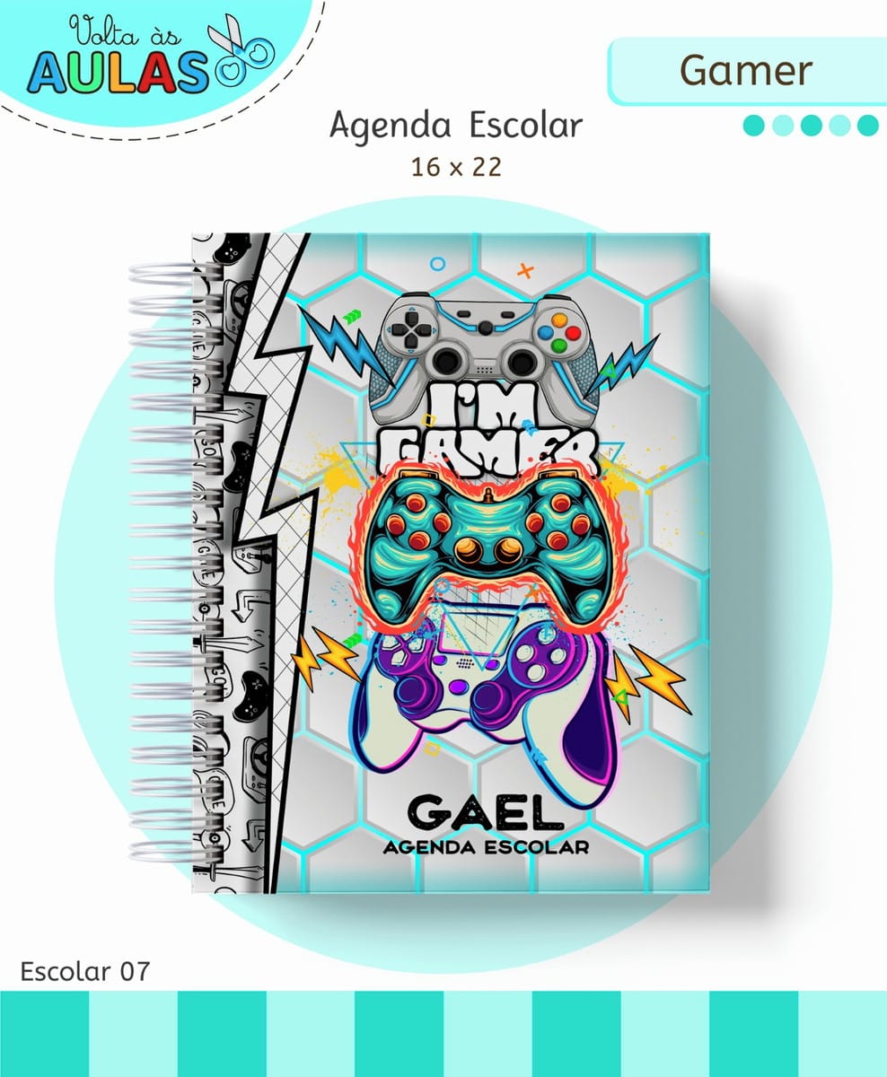 Kit Escolar Gamer para Sublimação e Scrapbooking 2 Kit Escolar Gamer para Sublimação e Scrapbooking - Imagem 2