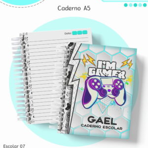 Kit Escolar Gamer para Sublimação e Scrapbooking 8 Kit Escolar Gamer para Sublimação e Scrapbooking