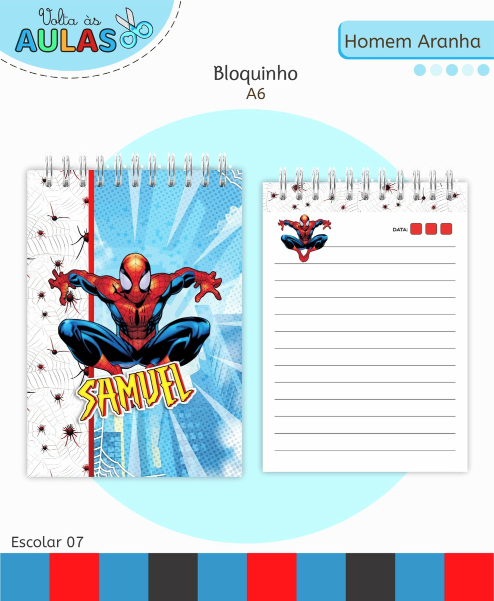 Kit Escolar Homem Aranha Digital Artes para Sublimação 3 Kit Escolar Homem Aranha Digital Artes para Sublimação - Imagem 3