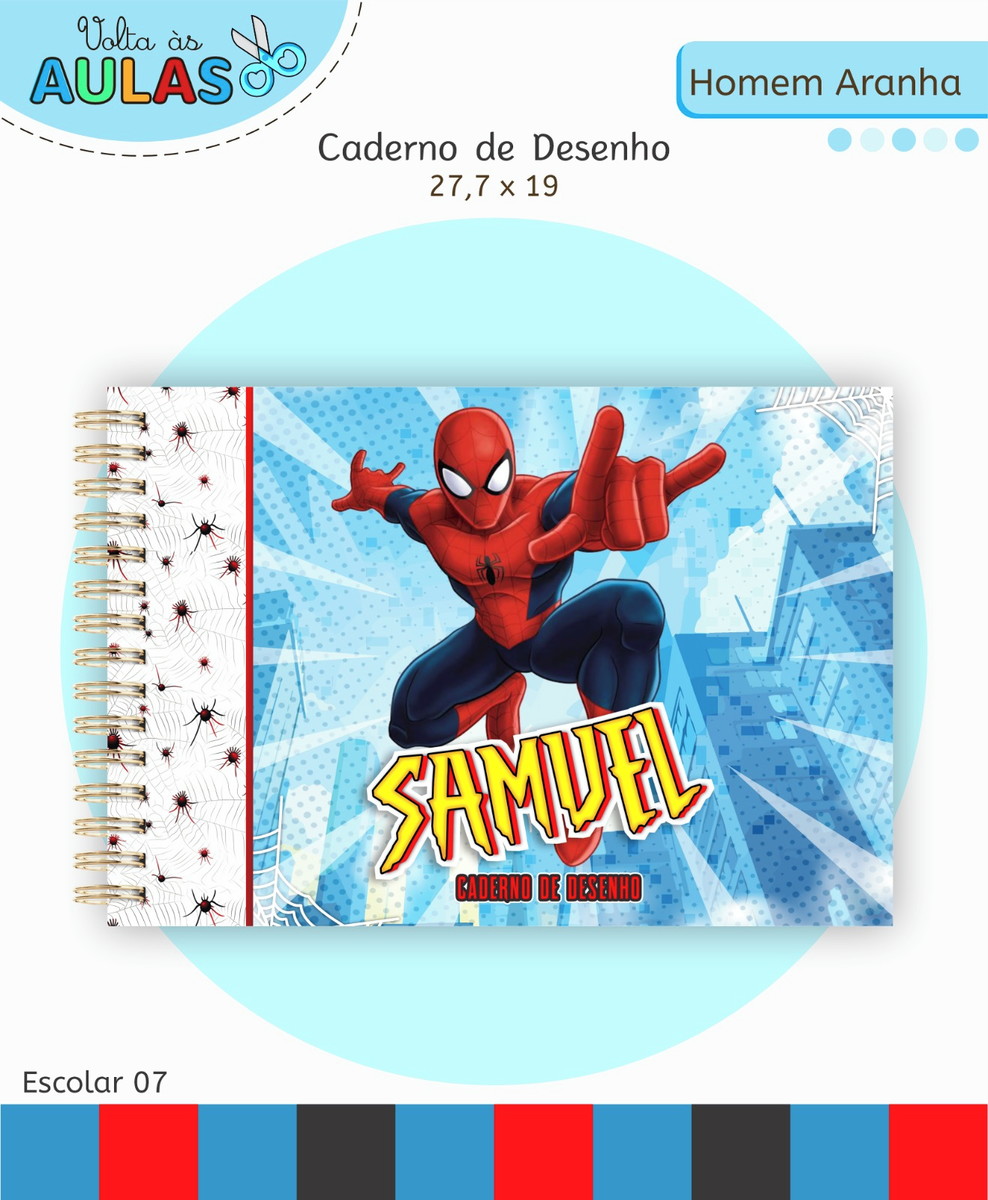 Kit Escolar Homem Aranha Digital Artes para Sublimação 5 Kit Escolar Homem Aranha Digital Artes para Sublimação - Imagem 5