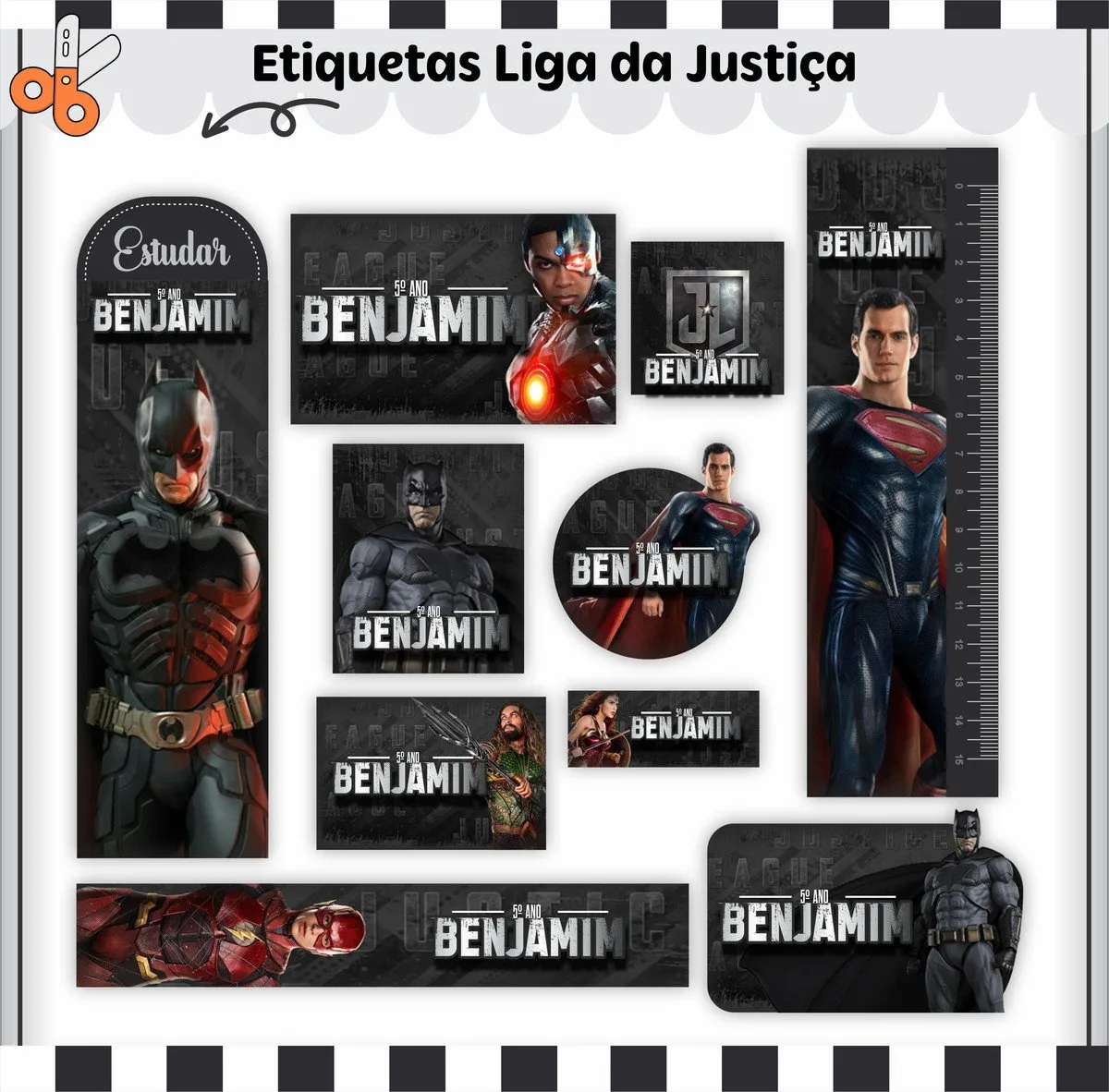 Kit Escolar Liga da Justiça 2 Kit Escolar Liga da Justiça