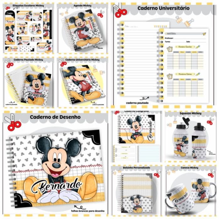 Kit Escolar Mickey Lindo