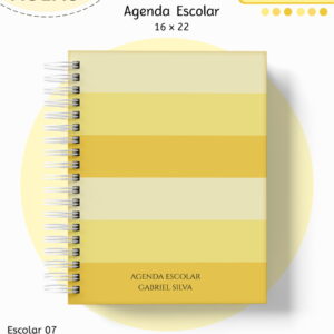 Kit Escolar Neutro Amarelo Digital para Personalizar 3 kit escolar neutro amarelo arquivo digital