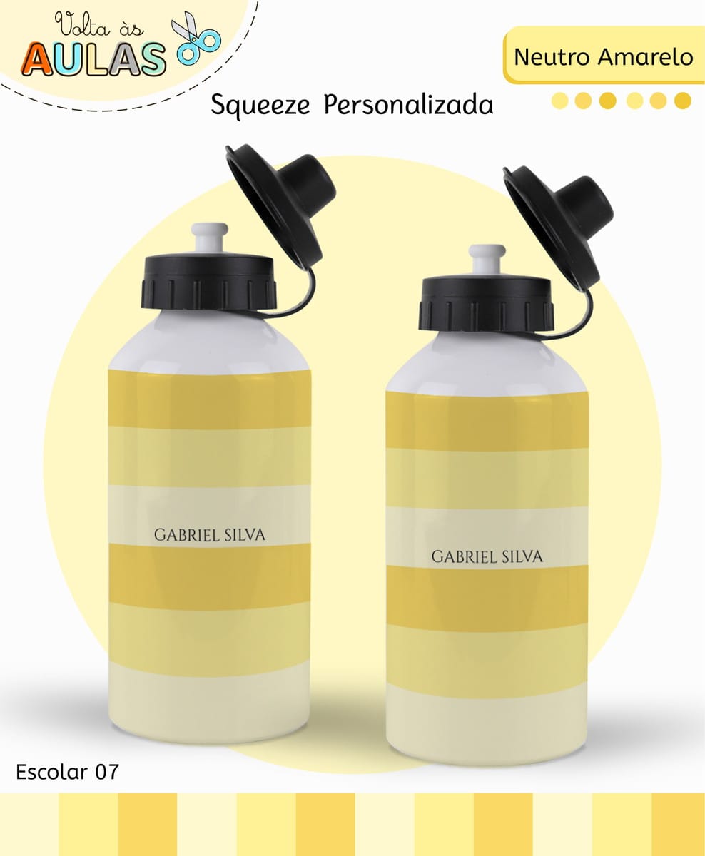 Kit Escolar Neutro Amarelo Digital para Personalizar 4 Kit Escolar Neutro Amarelo Digital para Personalizar - Imagem 4