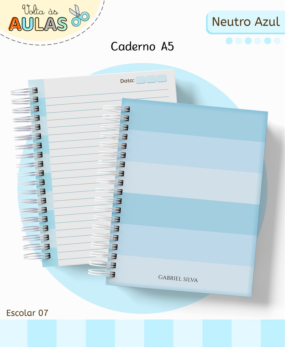 Kit Escolar Digital Azul para Sublimação e Papelaria 2 Kit Escolar Digital Azul para Sublimação e Papelaria - Imagem 2