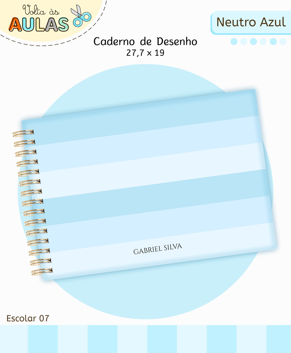 Kit Escolar Digital Azul para Sublimação e Papelaria 3 Kit Escolar Digital Azul para Sublimação e Papelaria - Imagem 3