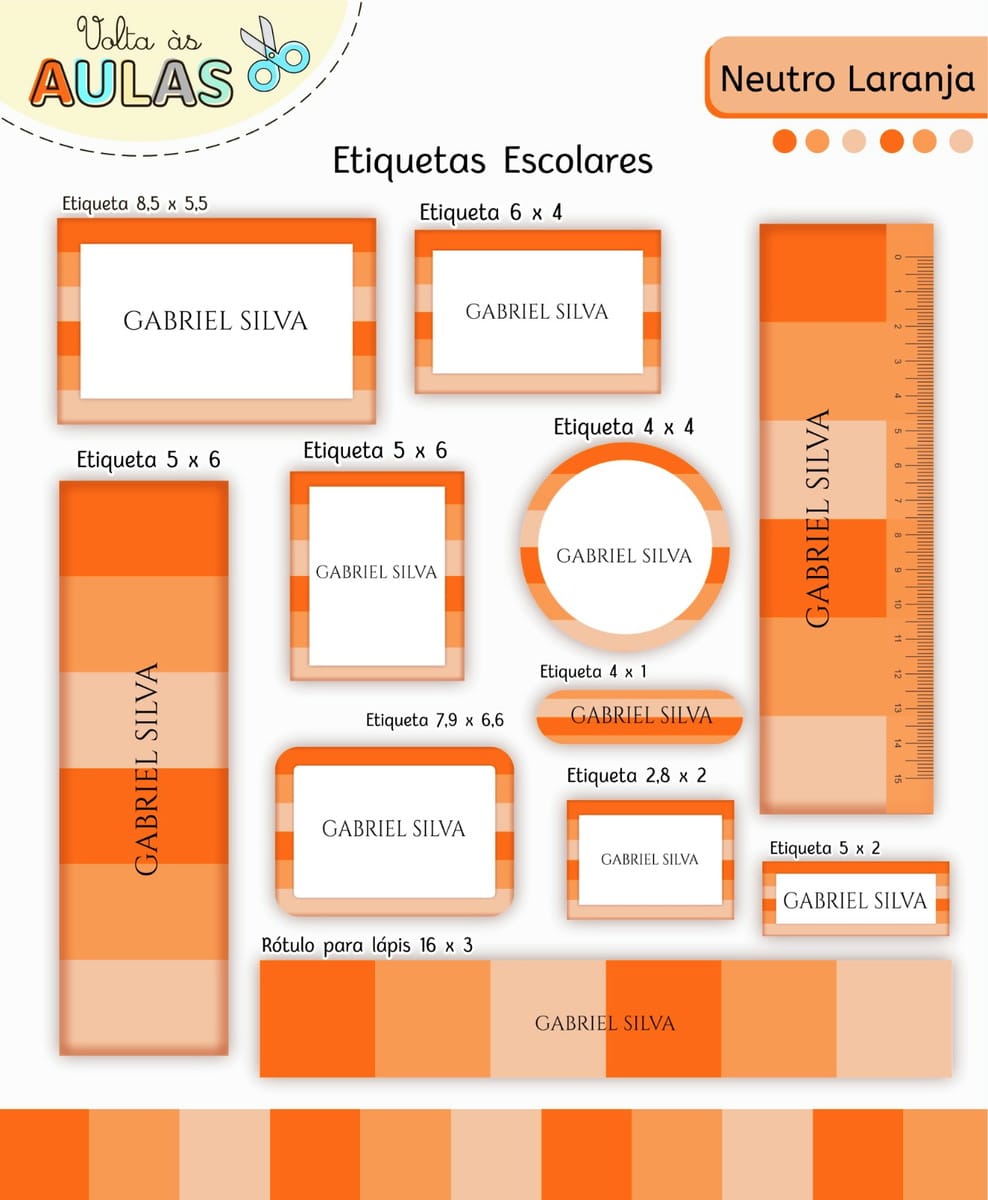 Kit Escolar Neutro Laranja Digital para Personalizar 3 Kit Escolar Neutro Laranja Digital para Personalizar - Imagem 3