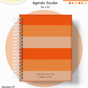 Kit Escolar Neutro Laranja Digital para Personalizar 29 kit escolar neutro laranja arquivo digital