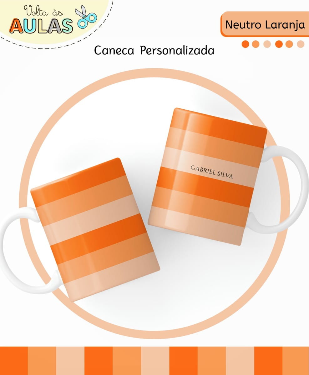 Kit Escolar Neutro Laranja Digital para Personalizar 5 Kit Escolar Neutro Laranja Digital para Personalizar - Imagem 5