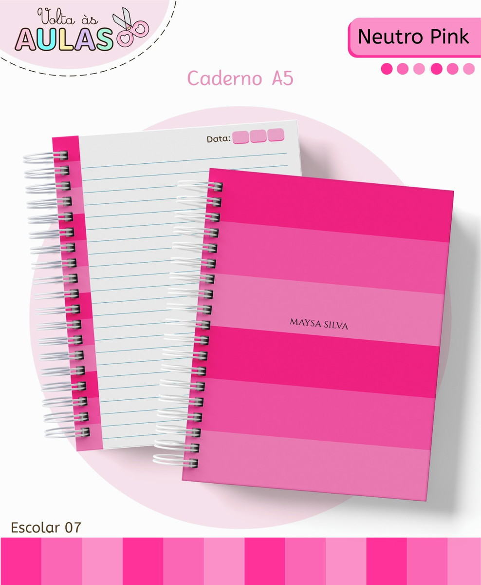 Kit Escolar Neutro Pink Digital para Personalizar 2 Kit Escolar Neutro Pink Digital para Personalizar - Imagem 2