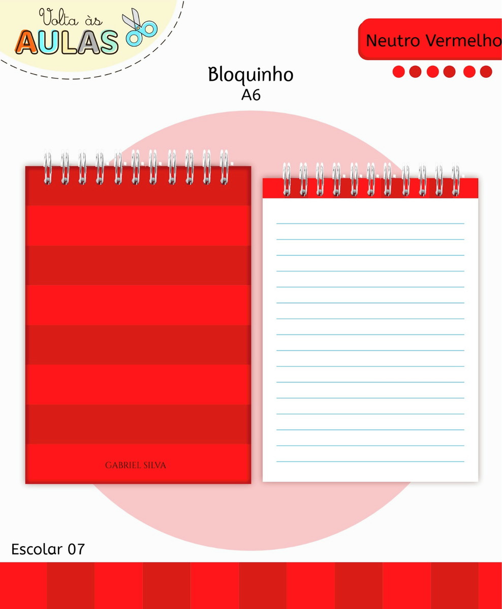 Kit Escolar Digital Neutro Vermelho para Papelaria 4 Kit Escolar Digital Neutro Vermelho para Papelaria - Imagem 4