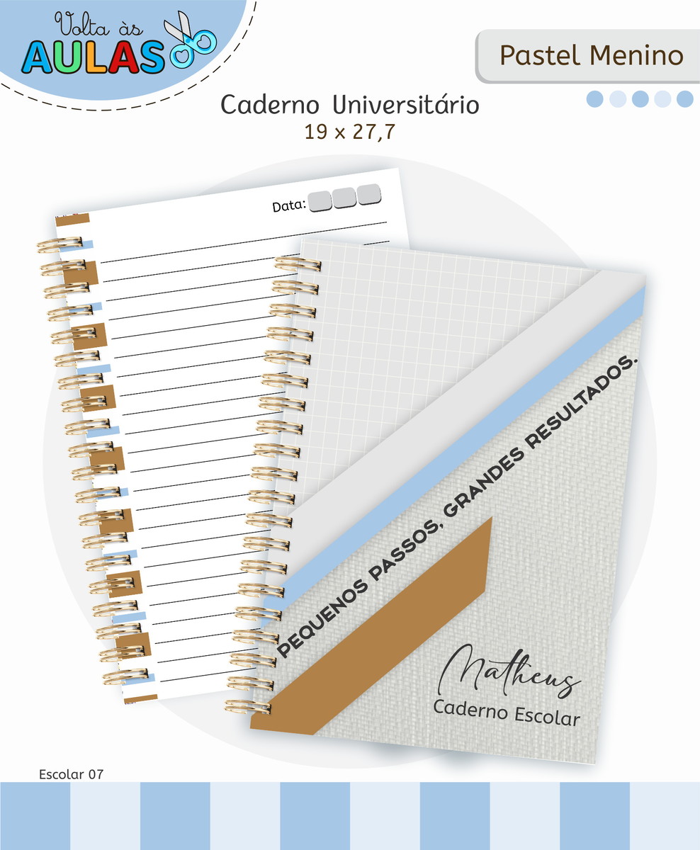 Kit Escolar Pastel Masculino Digital para Personalizar 2 Kit Escolar Pastel Masculino Digital para Personalizar - Imagem 2