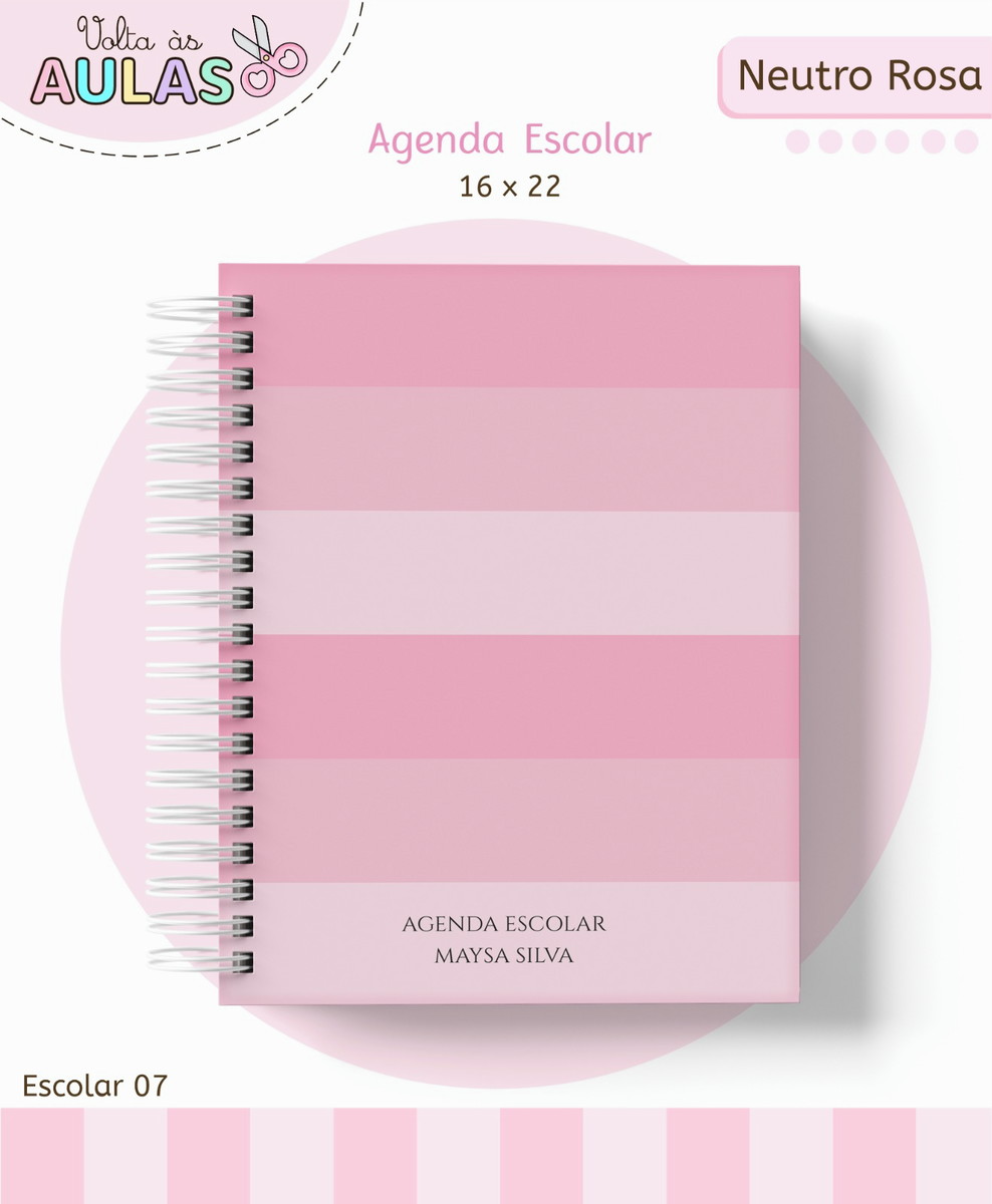 Kit Escolar Rosa Neutro Arquivo Digital para Personalizar 2 Kit Escolar Rosa Neutro Arquivo Digital para Personalizar - Imagem 2