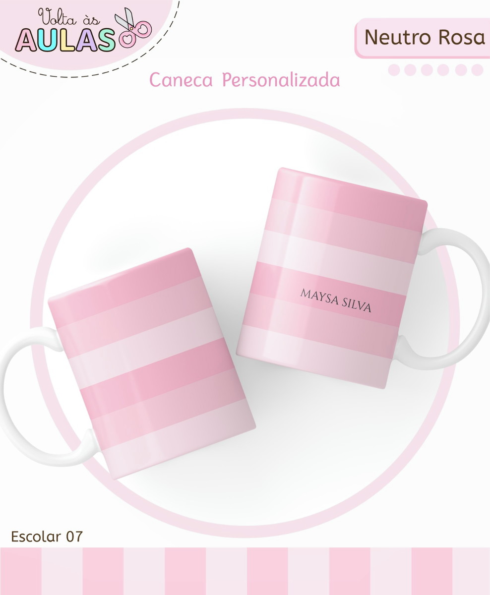 Kit Escolar Rosa Neutro Arquivo Digital para Personalizar 3 Kit Escolar Rosa Neutro Arquivo Digital para Personalizar - Imagem 3