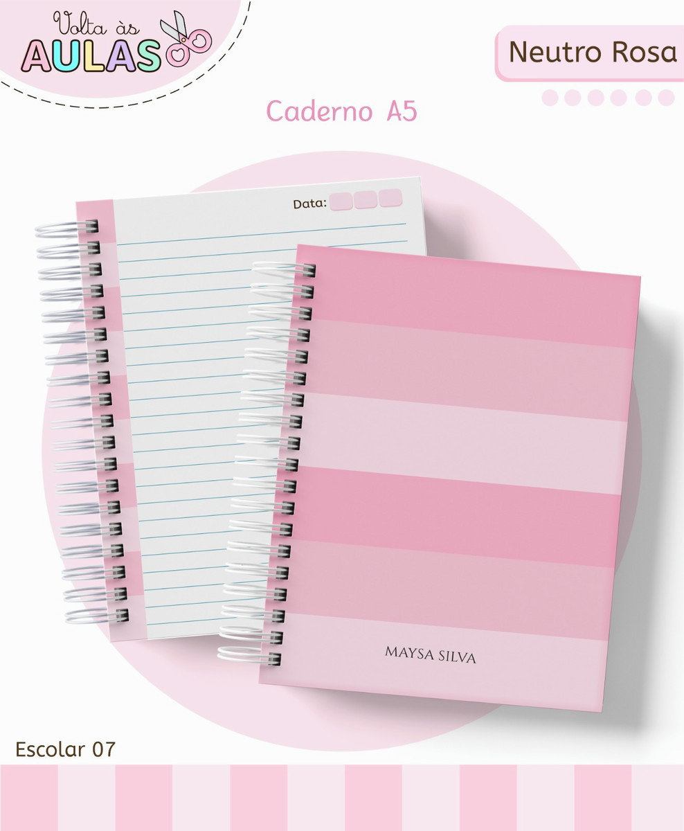 Kit Escolar Rosa Neutro Arquivo Digital para Personalizar 1 Kit Escolar Rosa Neutro Arquivo Digital para Personalizar