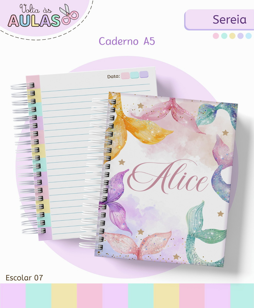 Kit Escolar Sereia Digital para Personalizar Cadernos 3 Kit Escolar Sereia Digital para Personalizar Cadernos - Imagem 3