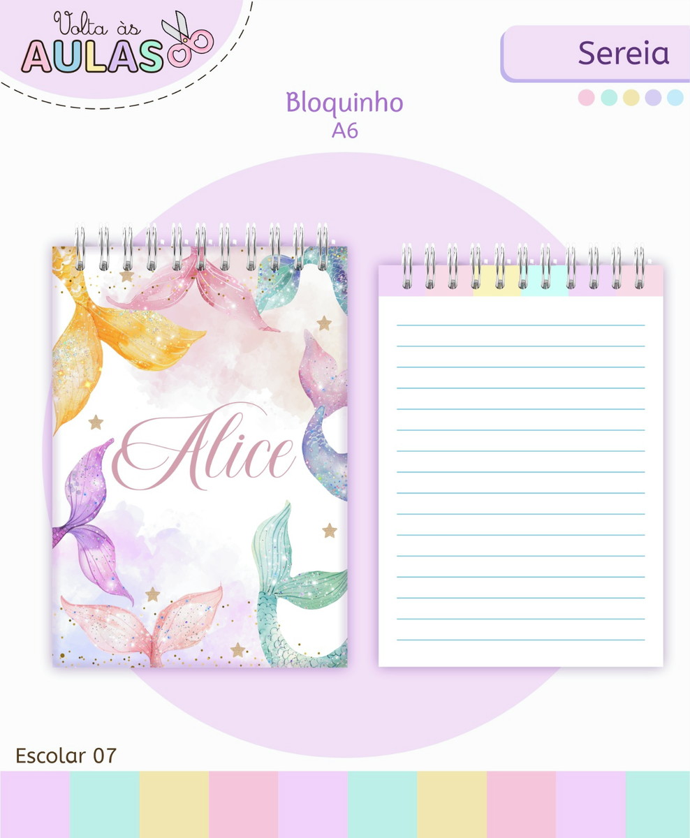 Kit Escolar Sereia Digital para Personalizar Cadernos 5 Kit Escolar Sereia Digital para Personalizar Cadernos - Imagem 5