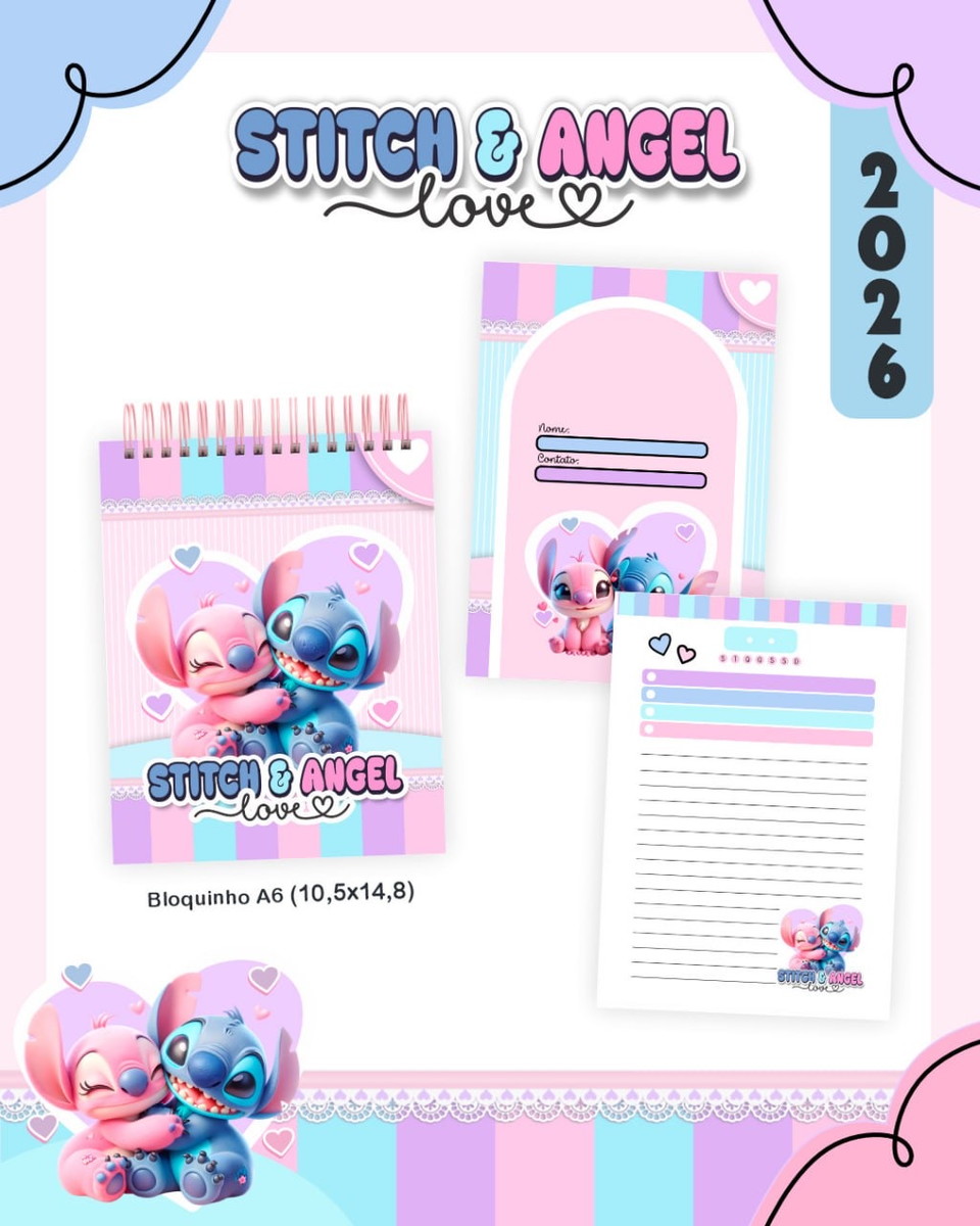 Kit Escolar Stitch e Angel Arquivo Digital Completo 2 Kit Escolar Stitch e Angel Arquivo Digital Completo - Imagem 2