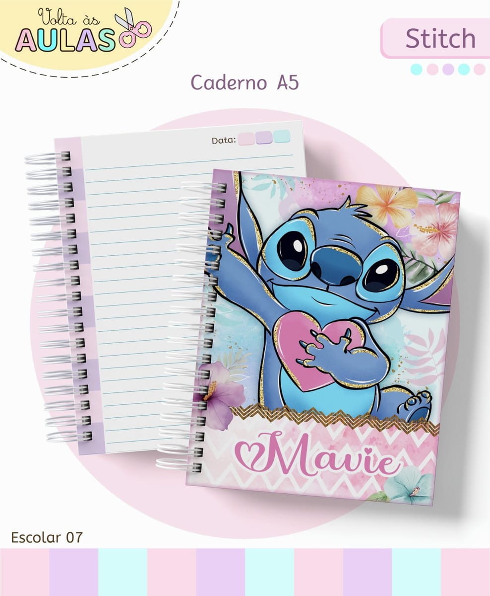 Kit Escolar Stitch Menina Arquivo Digital para Personalizar 2 Kit Escolar Stitch Menina Arquivo Digital para Personalizar - Imagem 2